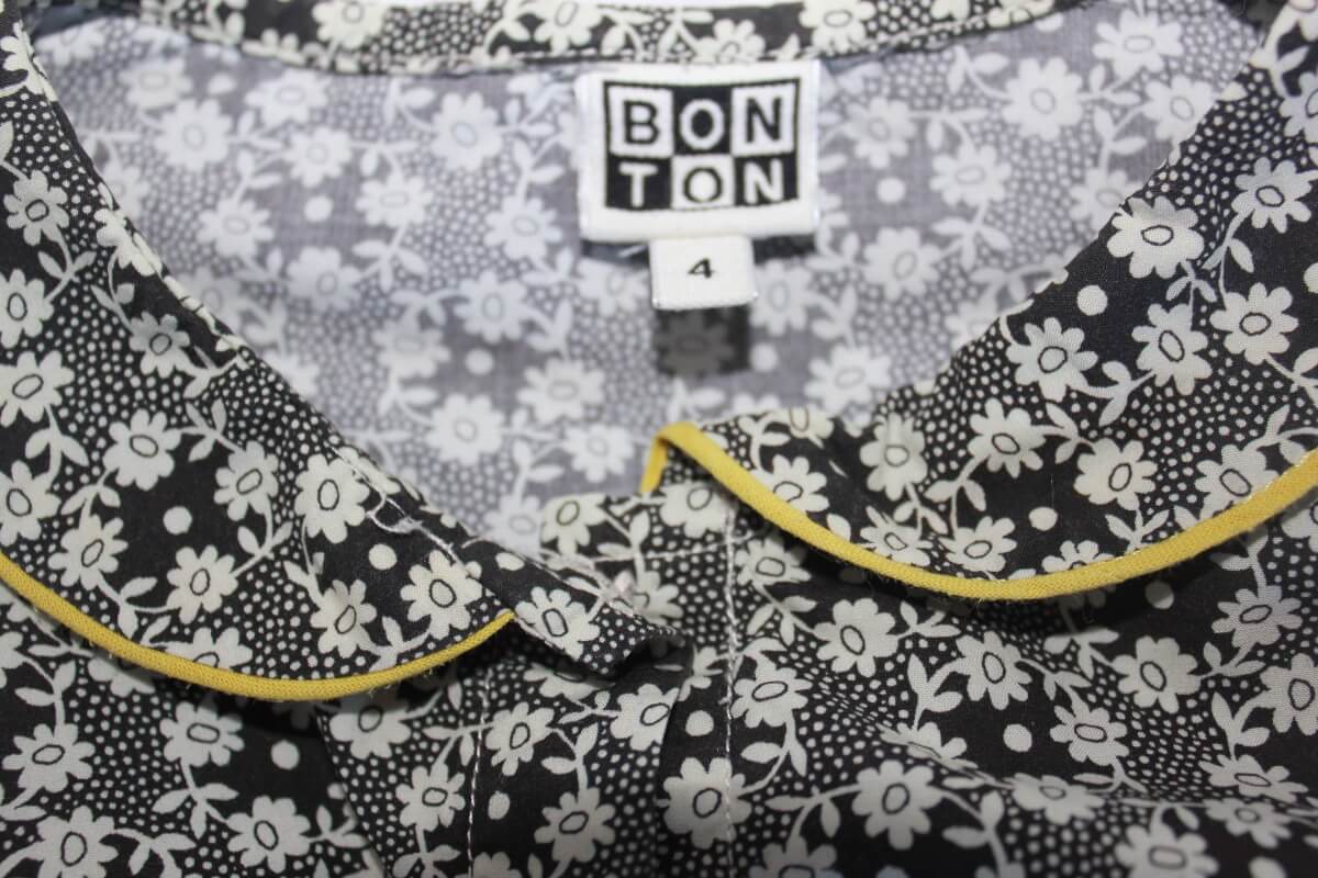 tweedehands katoenen gebloemde jurk in multicolour met lange mouwen van bonton in maat 98-104