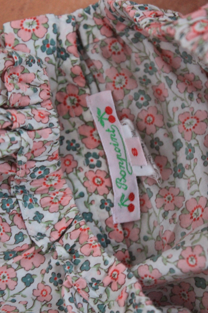 tweedehands katoenen liberty blouse in multicolour met korte mouwen van bonpoint, maat 122-128