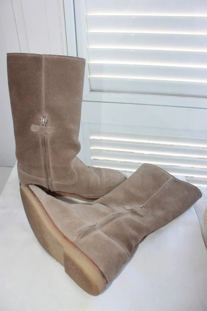 tweedehands lange beige suede laarzen van bonpoint, maat 30 voor een meisje