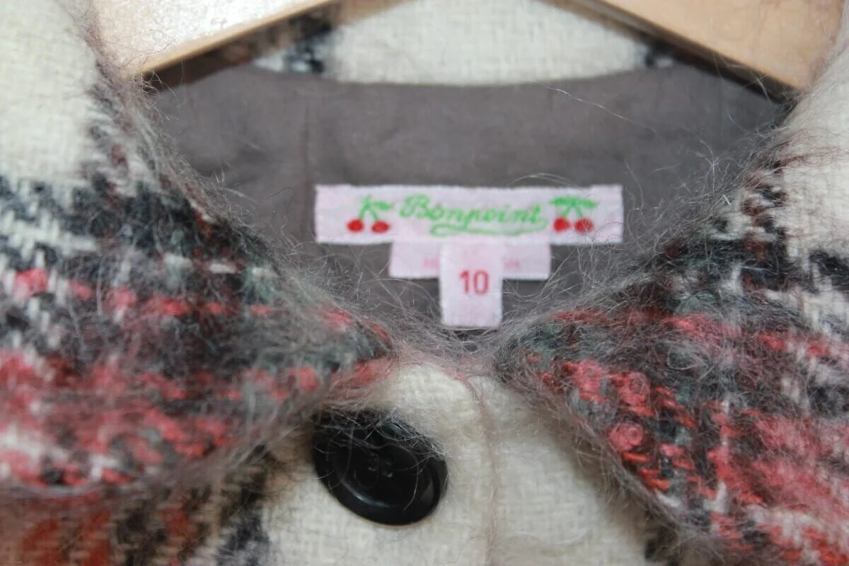 tweedehands geruite jas in multicolour van bonpoint, maat 134-140 voor een meisje