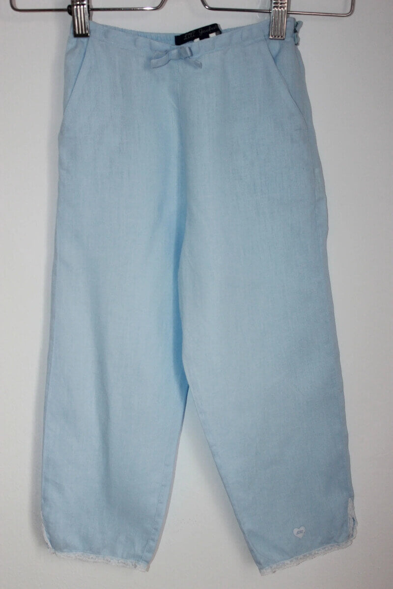 tweedehands-lichtblauwe-linnen-broek-maat-116-lili-gaufrette