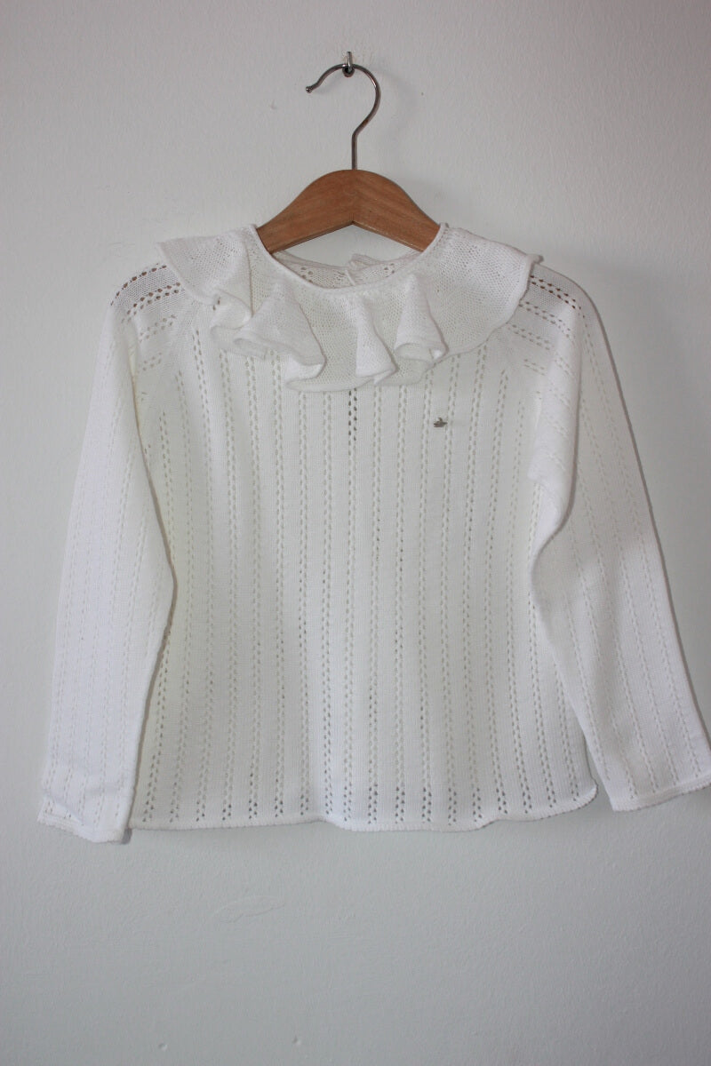tweedehands-witte-ajour-trui-volantkraag-maat-104-mi-canesu