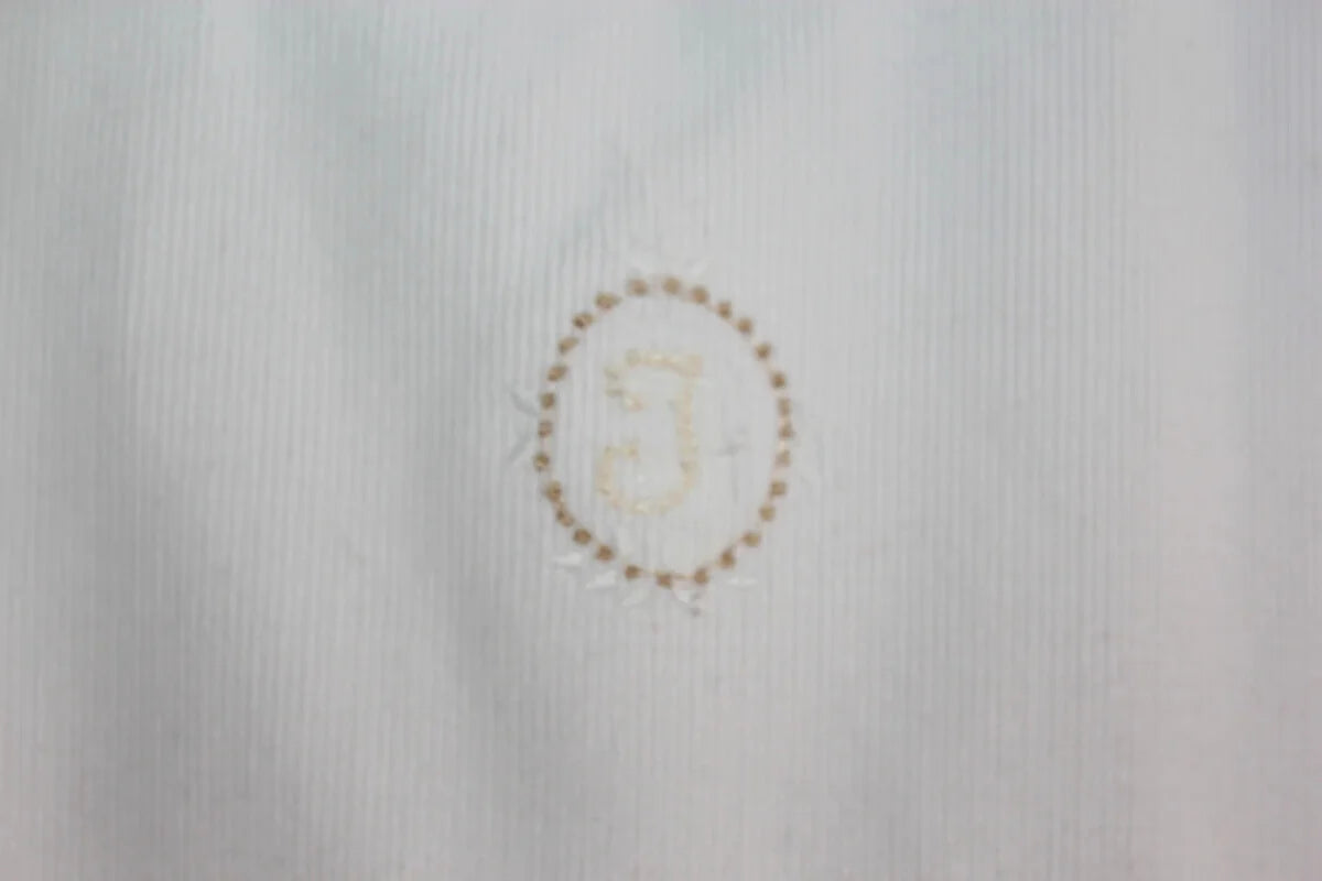 tweedehands witte ribfluwelen katoenen jurk van jacadi met lange mouwen in maat 80