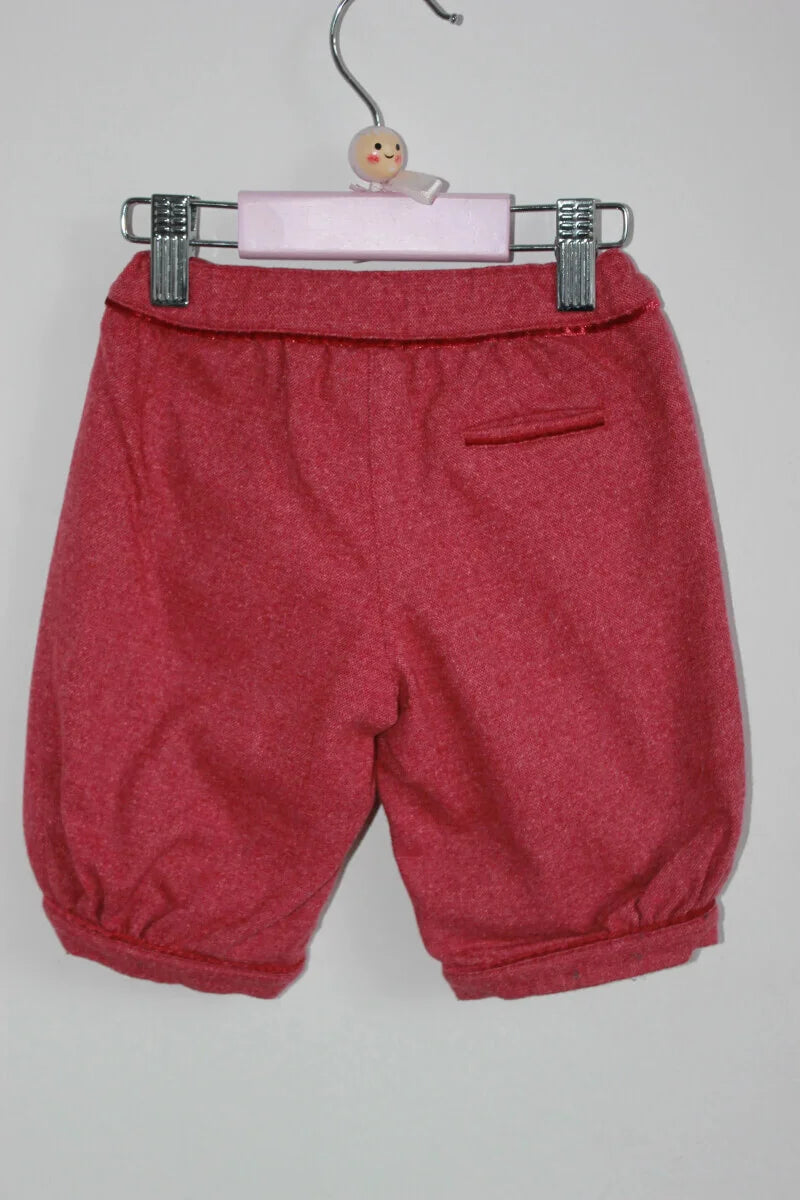 tweedehands roze winterse korte broek van jacadi in maat 80