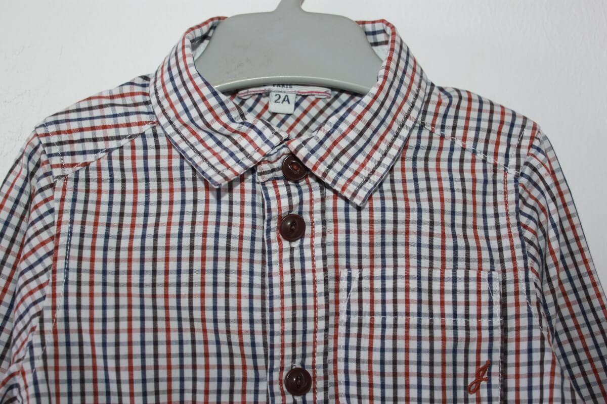 tweedehands geruit overhemd van jacadi in multicolour met lange mouwen in maat 86 voor een baby jongen