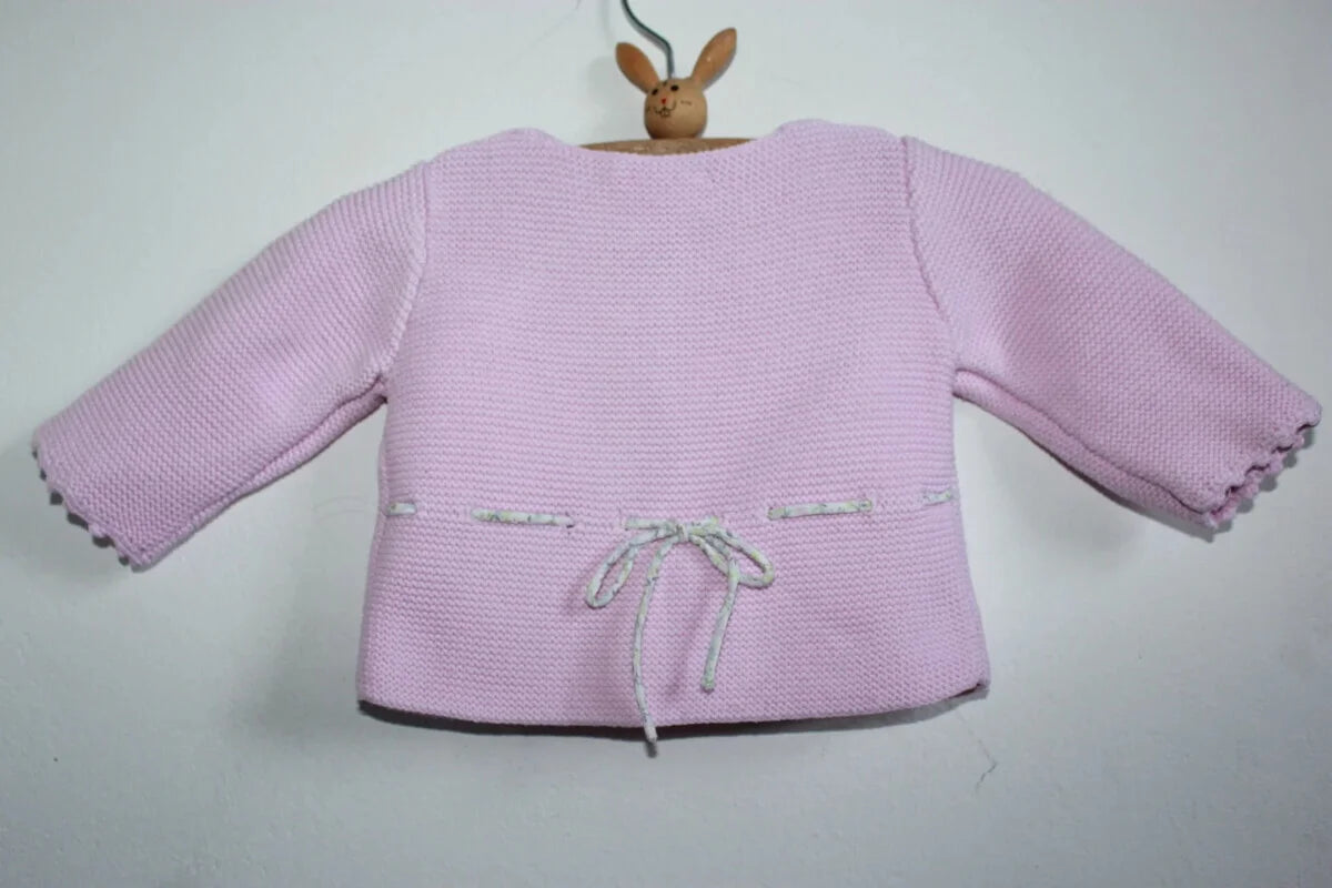 tweedehands roze katoenen vest van jacadi in maat 62 voor een baby meisje