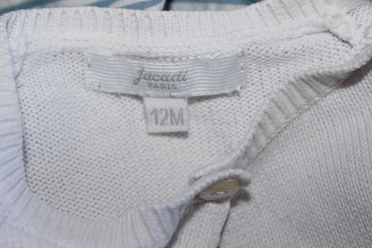 tweedehands wit katoenen vest in maat 74 voor een baby meisje