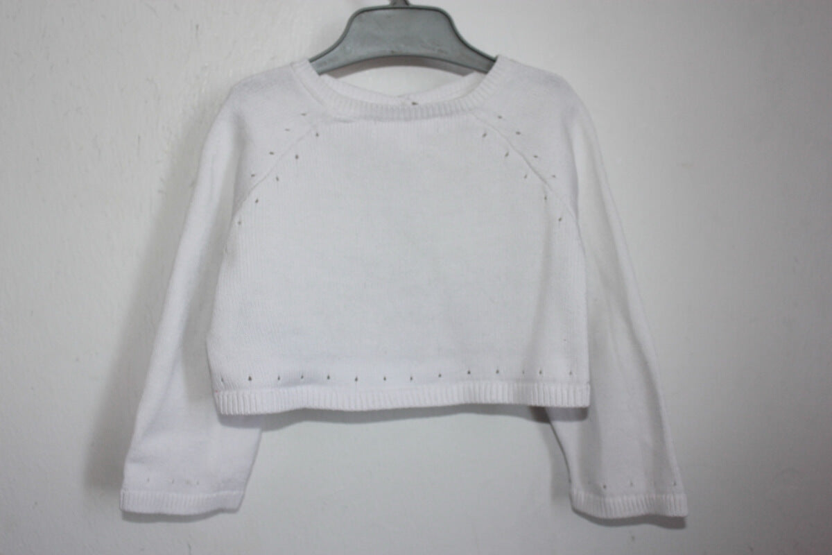 tweedehands wit katoenen vest in maat 74 voor een baby meisje