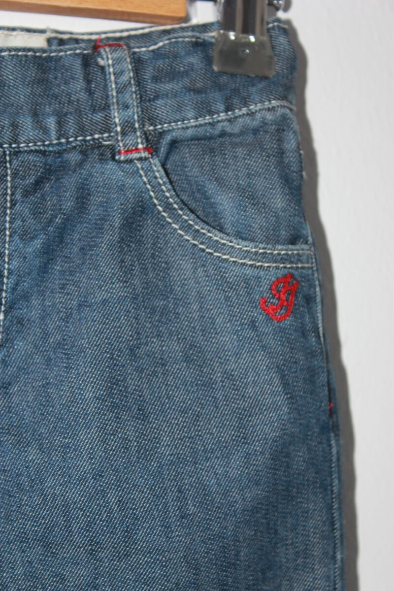 tweedehands katoenen blauwe jeans van jacadi in maat 74 voor een baby jongen