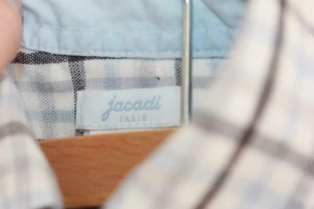 tweedehands geruit overhemd in multicolour met korte mouwen van jacadi in maat 86 voor een baby jongen