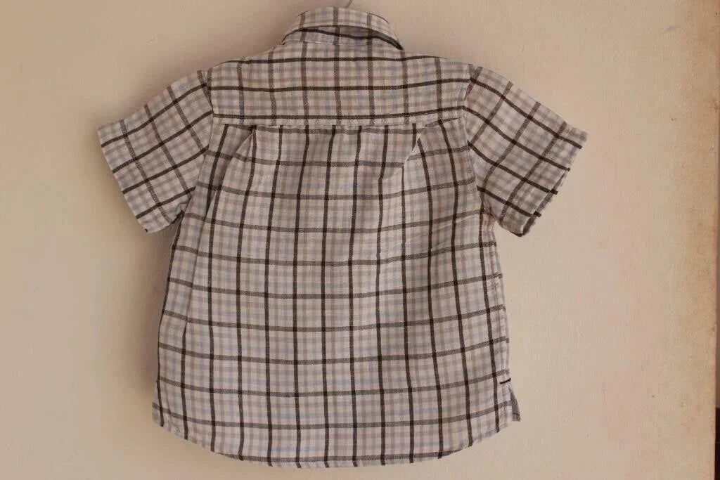 tweedehands geruit overhemd in multicolour met korte mouwen van jacadi in maat 86 voor een baby jongen