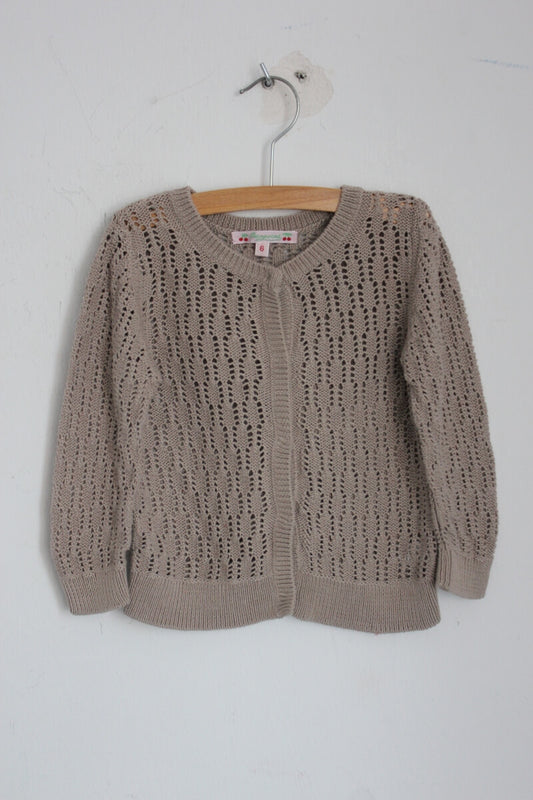 tweedehands beige ajour vest in maat 92 voor een meisje van bonpoint