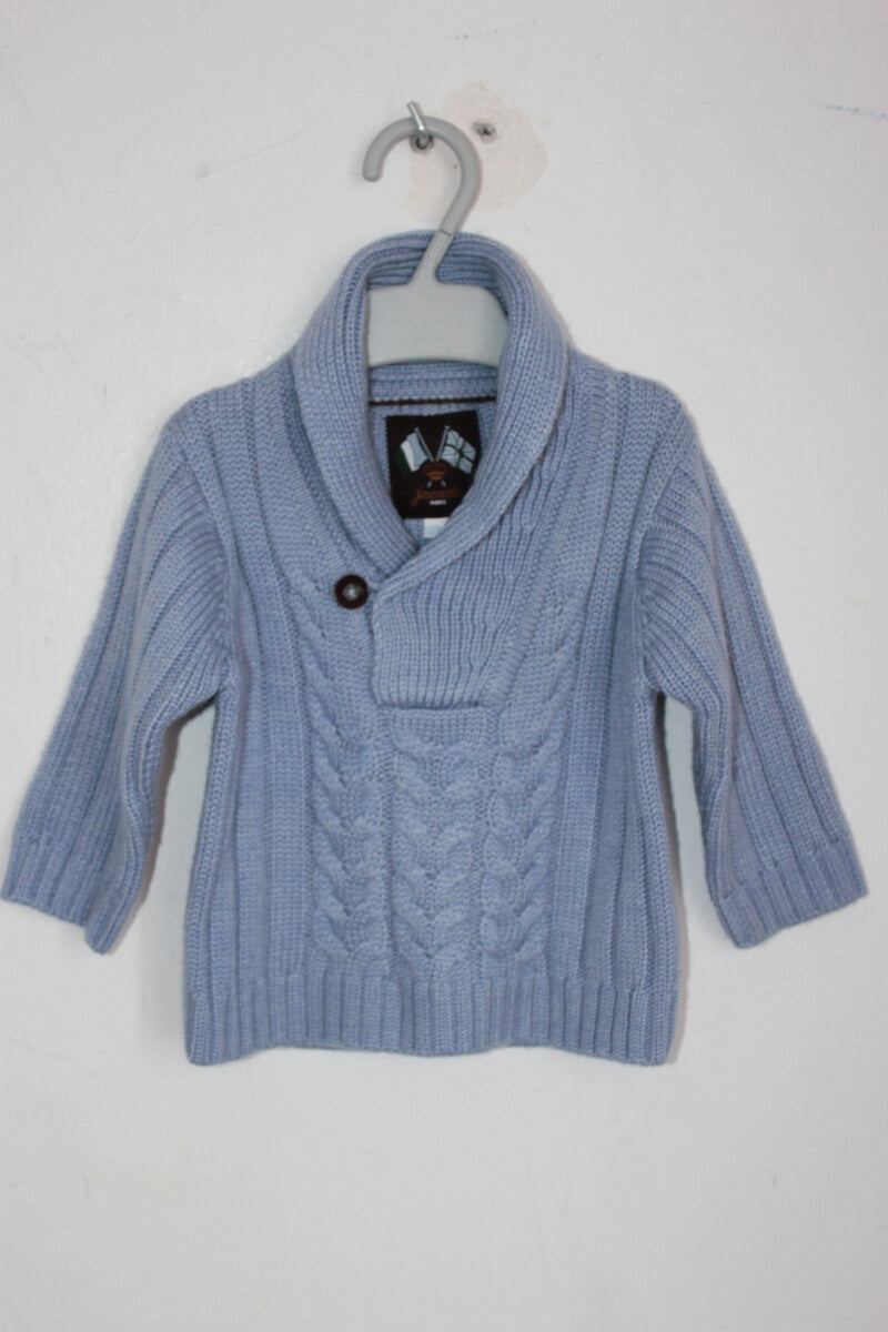 pre-owned grijsblauwe trui in maat 68 voor een baby jongen van jacadi