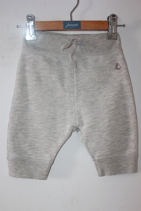 preloved unisex katoenen lichtgrijze joggingbroek van petit bateau in maat 62