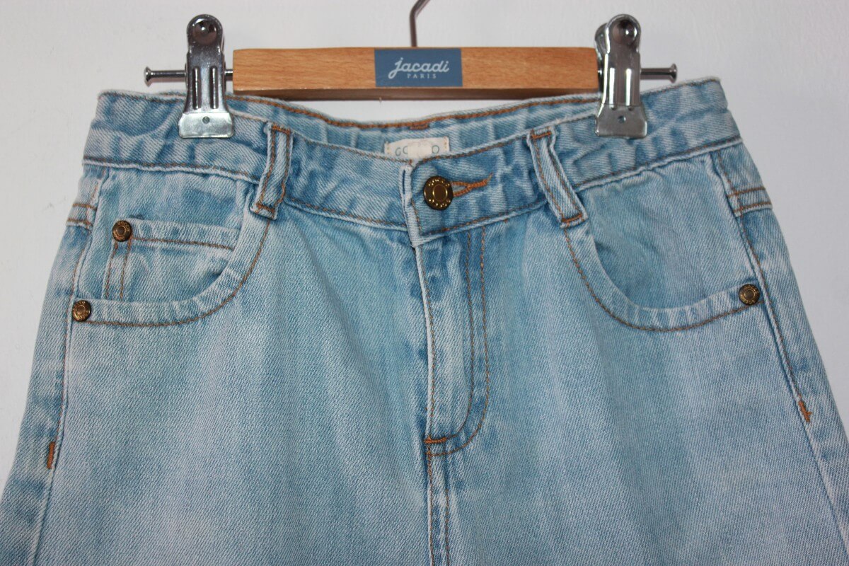 tweedehands-denim-bermuda-maat-128-jongen-gocco