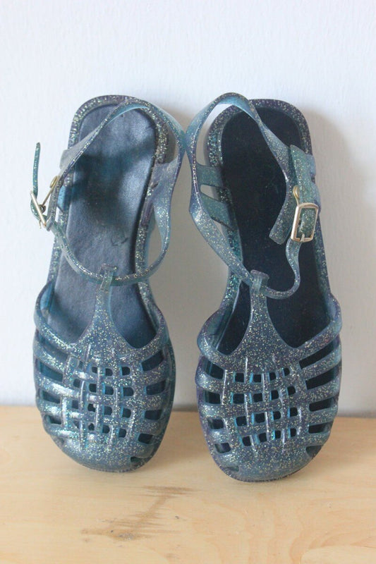 tweedehands-blauwe-glitter-watersandalen-maat-29-meisje-igor