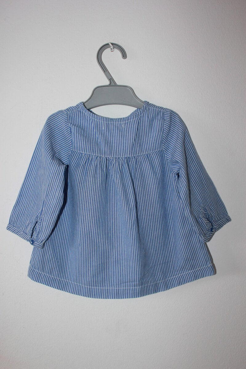 tweedehands-blauw-wit-gestreepte-blouse-lange-mouwen-maat-68-baby-meisje-boutchou