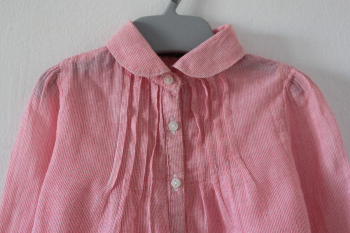 tweedehands-koraalroze-wit-gestreepte-blouse-lange-mouwen-68-baby-meisje-boutchou