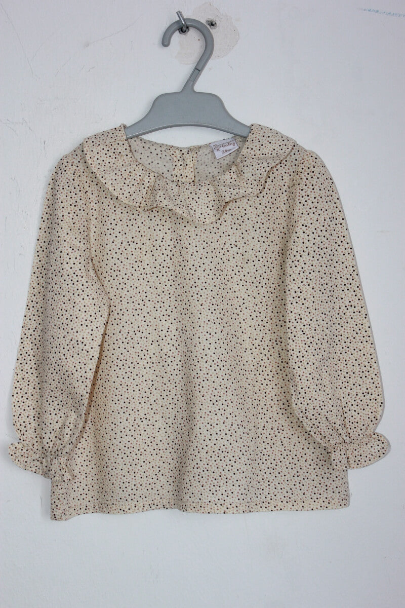 blouse-stipjes-lange-mouwen-volantkraagje--maat-68-newness-baby