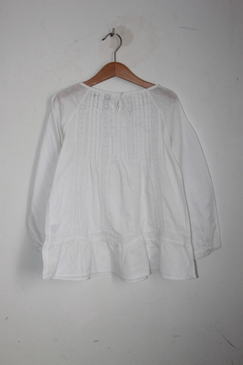 tweedehands witte blouse lange mouwen maat 12 jaar massimo dutti