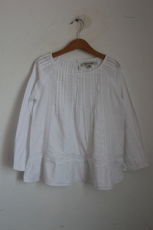 tweedehands witte blouse lange mouwen maat 12 jaar massimo dutti