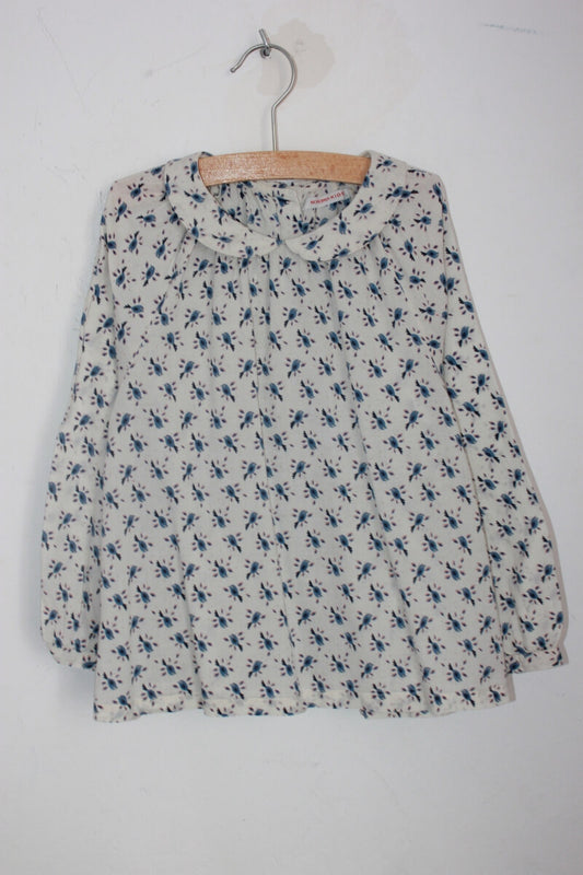 tweedehands gebloemde blouse maat 116 monoprix