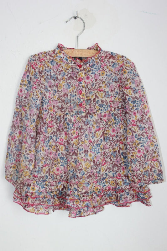 tweedehands gebloemde blouse multicolour met lange mouwen maat 104 van zara