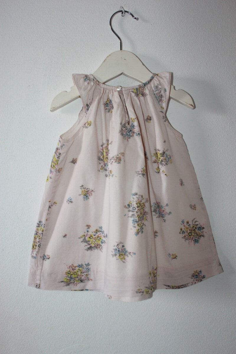 tweedehands-gebloemde-zomerse-mouwloze-jurk-pasteltinten-maat-68-baby-meisje-bonpoint