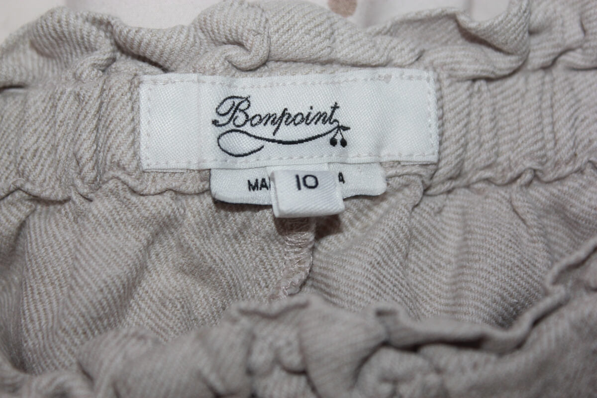 Tweedehands beige bonpoint broek maat 10 jaar