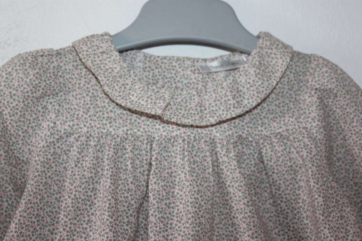 tweedehands-groen-ecru-koraalroze-blouse-lange-mouwen-maat-68-baby-meisje-boutchou