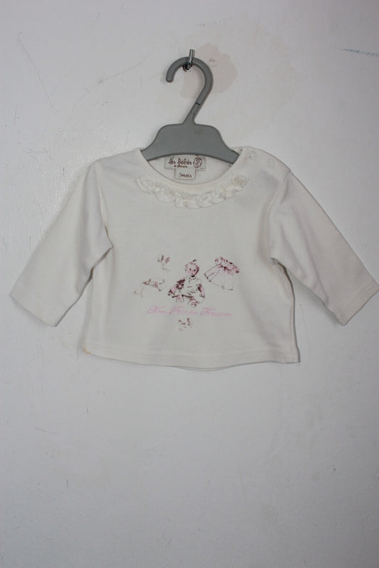 tweedehands creme longsleeve maat 62 baby meisje floriane