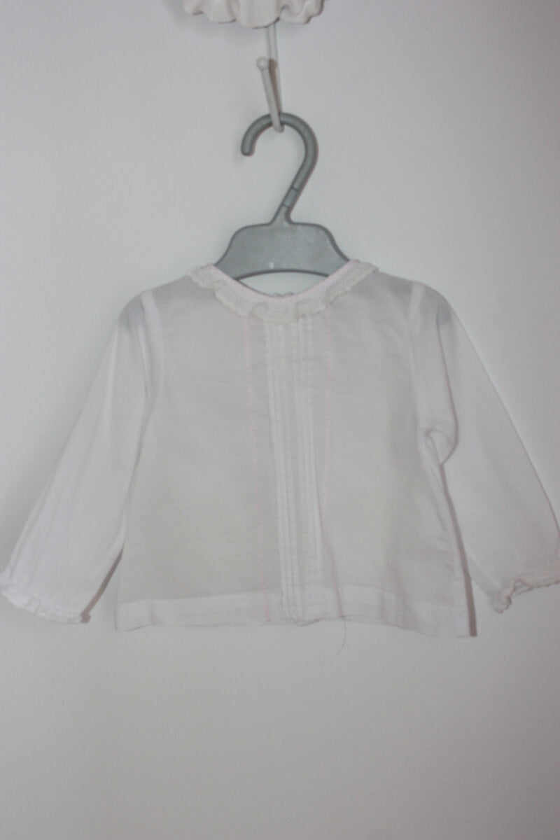 tweedehands witte blouse lange mouwen maat 62 baby meisje gocco