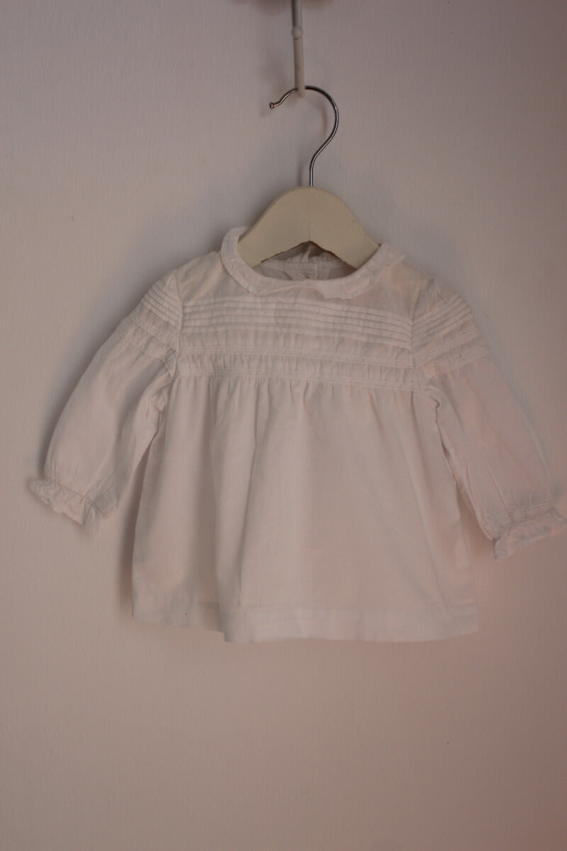 tweedehands witte blouse lange mouwen maat 68 baby meisje gocco