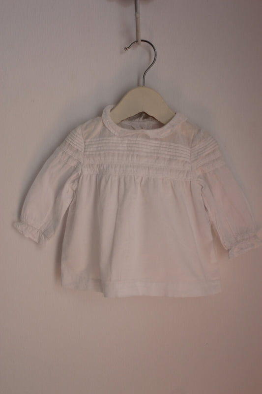 tweedehands witte blouse lange mouwen maat 68 baby meisje gocco