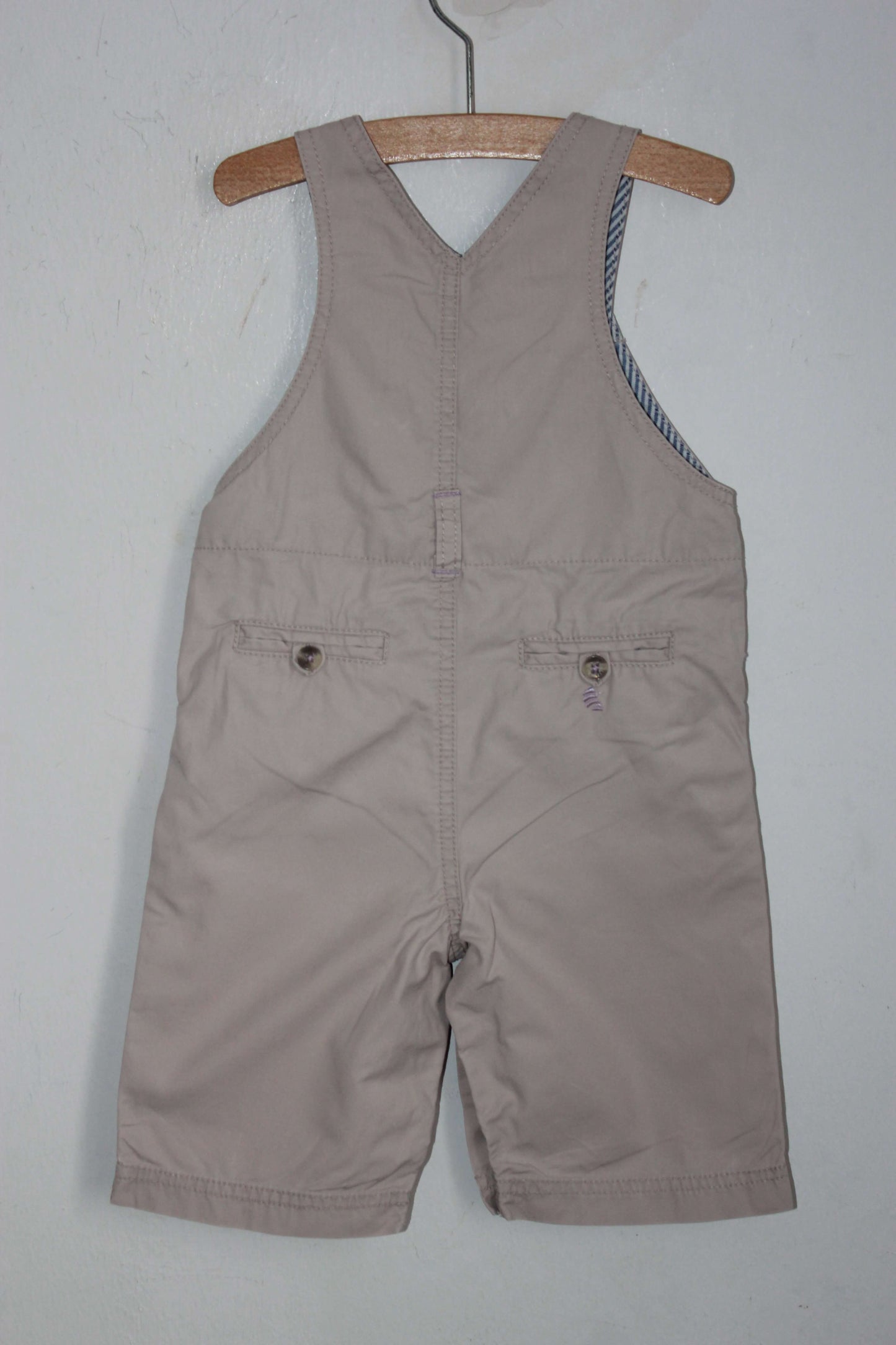 tweedehands beige tuinbroek maat 74 jongen jacadi