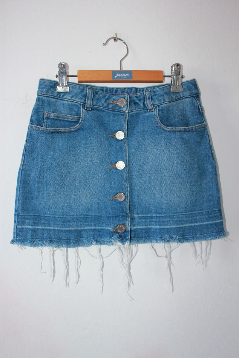 tweedehands-blauwe-jeans-rok-maat-134-meisje-zadig-et-voltaire