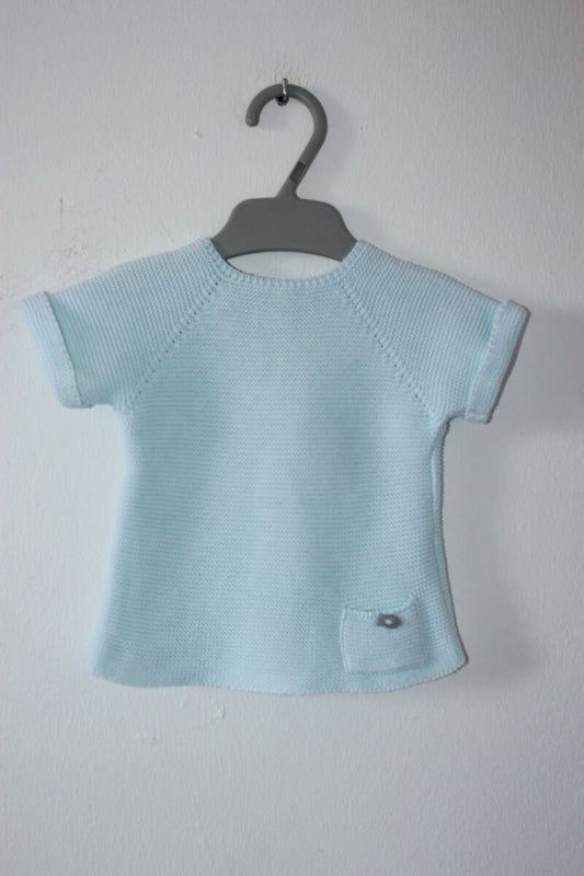 tweedehands-lichtblauwe-trui-korte-mouwen-maat-62-baby-paz-rodriguez