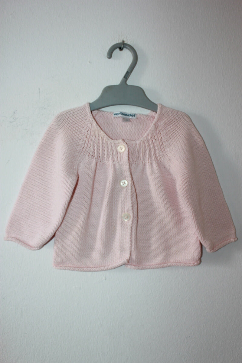 tweedehands-roze-vest-maat-62-baby-meisje-vert-baudet