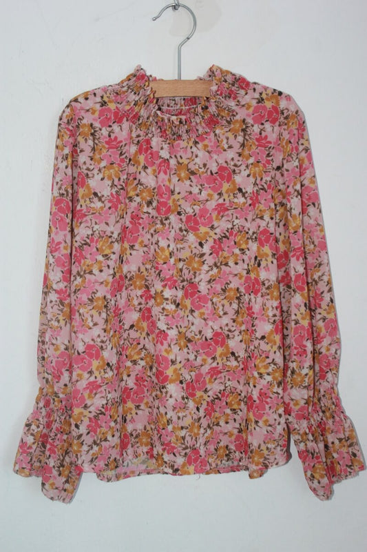 mini mignon gebloemde blouse lange mouwen maat 128 