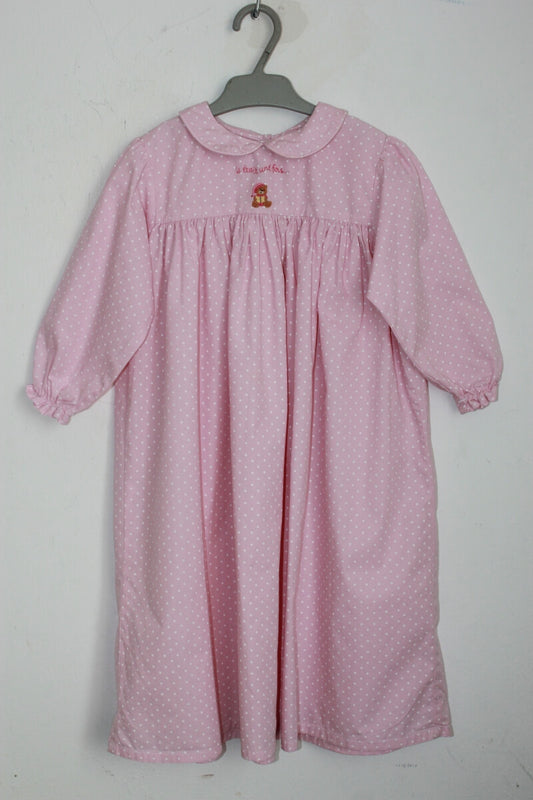 tweedehands roze nachthemd lange mouwen maat 98 acanthe