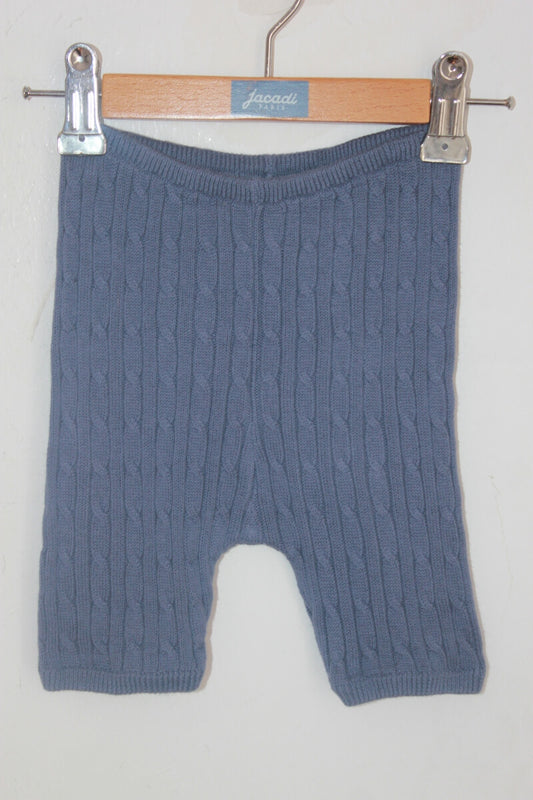 Grijsblauwe korte gebreide broek maat 68 unisex normandie