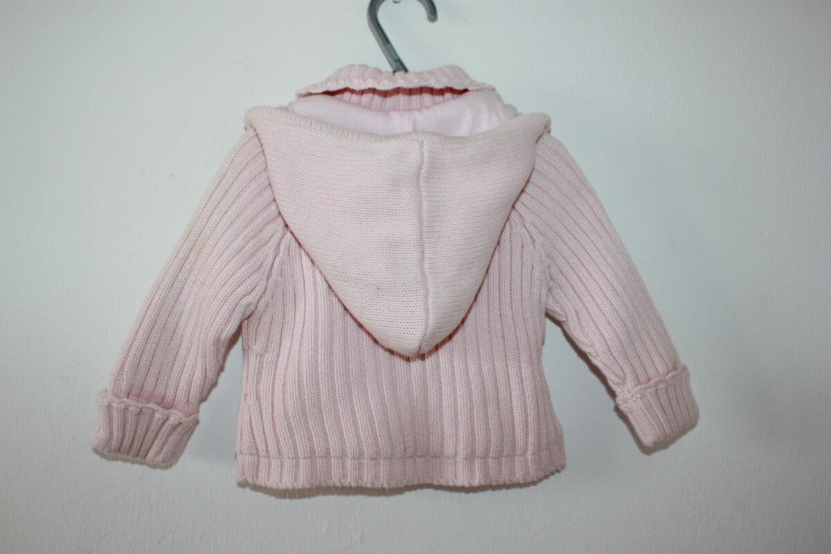 tweedehands-roze-vest-capuchon-maat-56-baby-meisje-obaibi