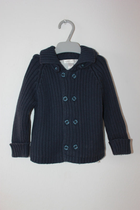 tweedehands-donkerblauw-vest-capuchon-maat-68-baby-obaibi