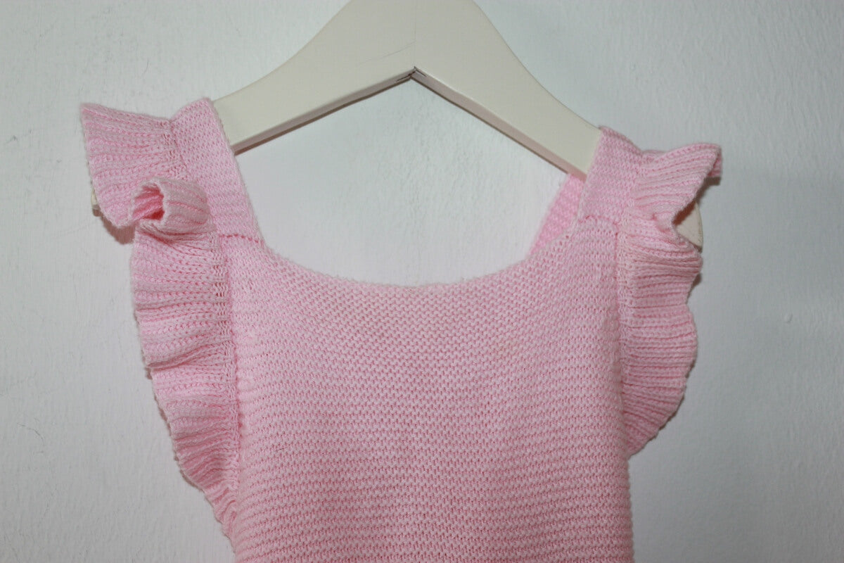 tweedehands-kort-roze-gebreid-pakje-maat-68-baby-meisje-unit