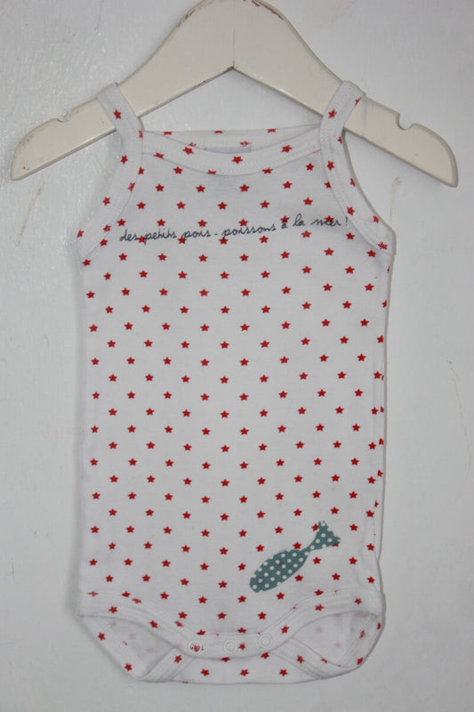 tweedehands romper sterren maat 56 schouderbandjes baby meisje petit bateau
