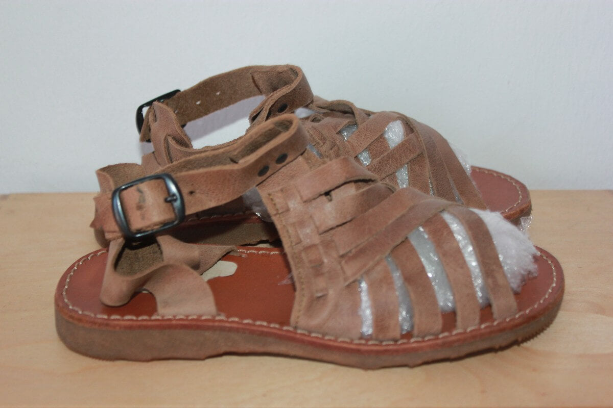 tweedehands-bruine-leren-sandalen-maat-29-meisje-fred-de-la-bretoniere