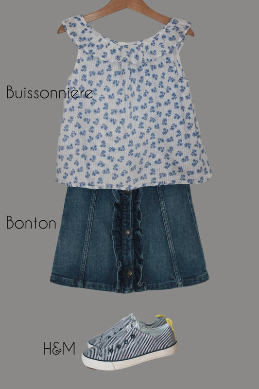 tweedehands zomers setje bonton buissonniere maat 116 meisje
