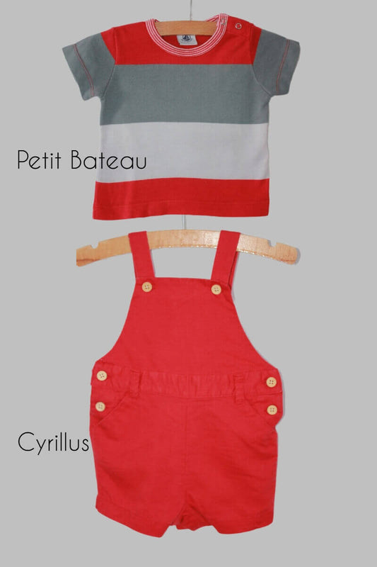 preloved setje cyrillus en petit bateau maat 62 baby jongen