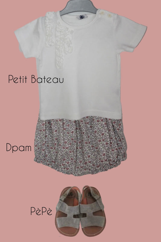 zomerse preloved outfit petit bateau pepe en dpam maat 74 baby meisje