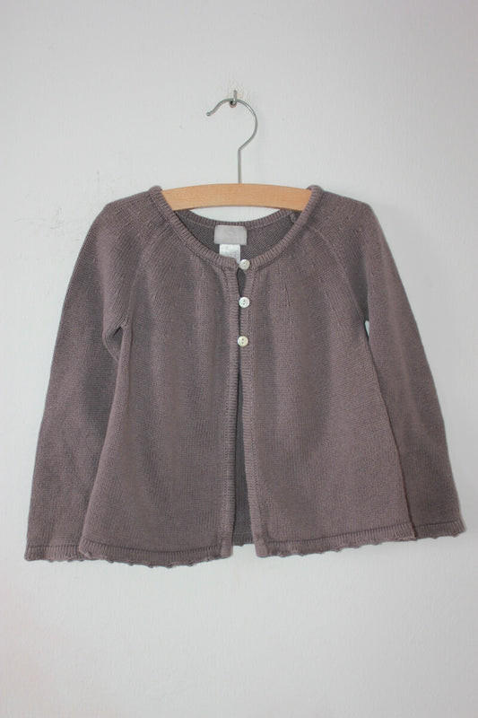 tweedehands-taupe-vest-maat-104-meisje-cyrillus